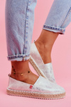 Espadryle Damskie Pleciona Podeszwa Srebrne Big Star FF274A514