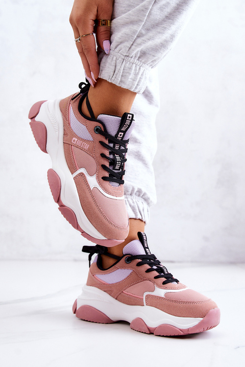 Damskie Sneakersy Buty Sportowe Big Star JJ274577 Różowe