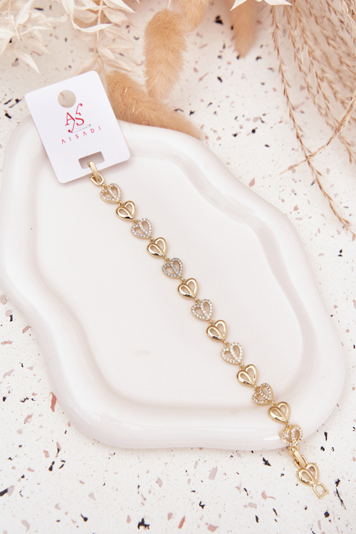 Bransoletka Ze Stali Chirurgicznej Z Cyrkoniami Złota