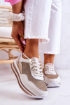 Damskie Buty Sportowe Sneakersy Biało-Złote Bourne