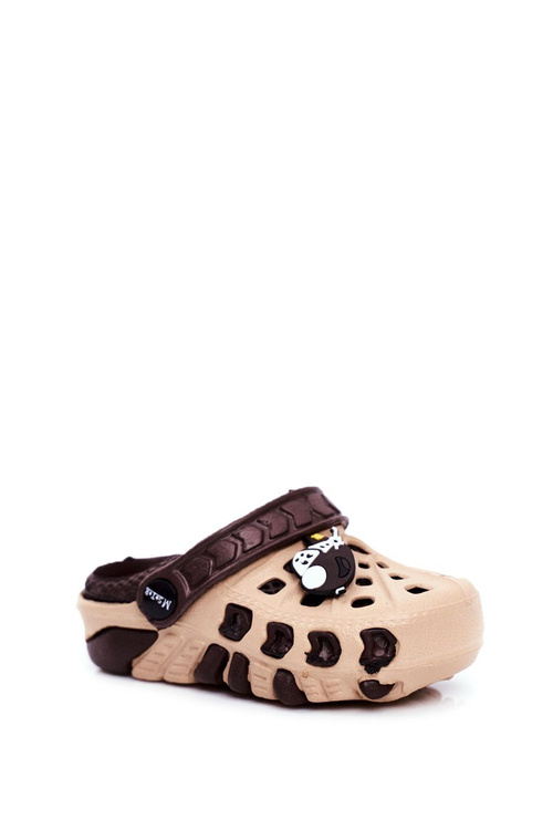 Klapki Dziecięce Piankowe Kroksy Brązowe Samolot Donald