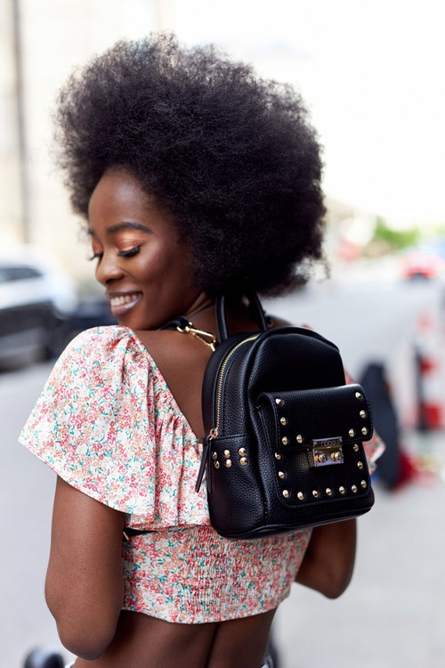 Damski Skórzany Plecak NOBO K4110 Czarny