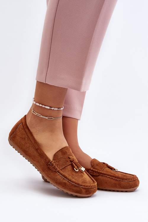 Damskie Zamszowe Klasyczne Mokasyny Camel Ontala