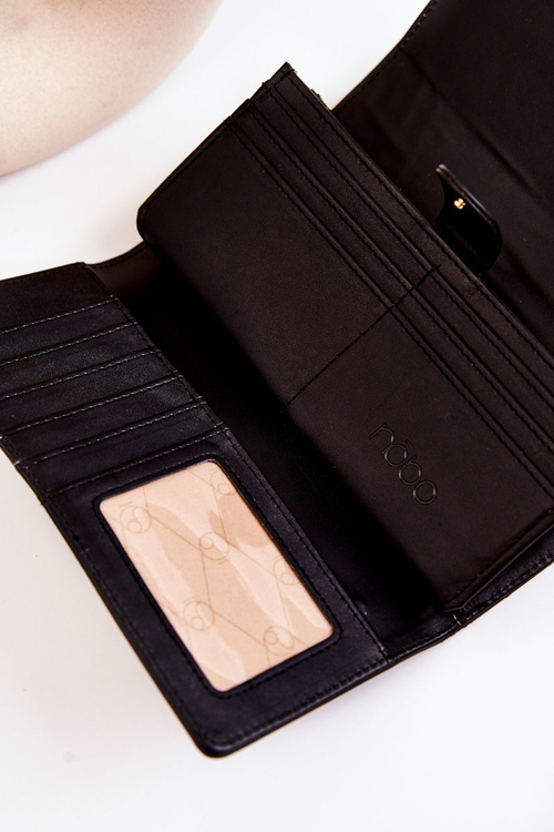 Damski Duży Portfel Skórzany NOBO M0120-C020 Czarny