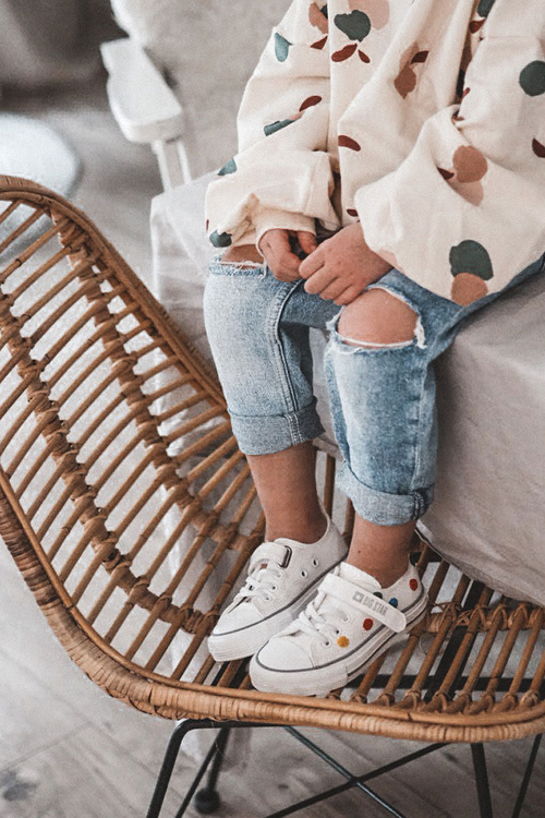 Dziecięce Trampki Na Rzep BIG STAR JJ374053 Białe