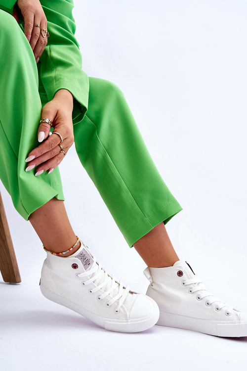 Damskie Klasyczne Wysokie Trampki Cross Jeans LL2R4086C Białe