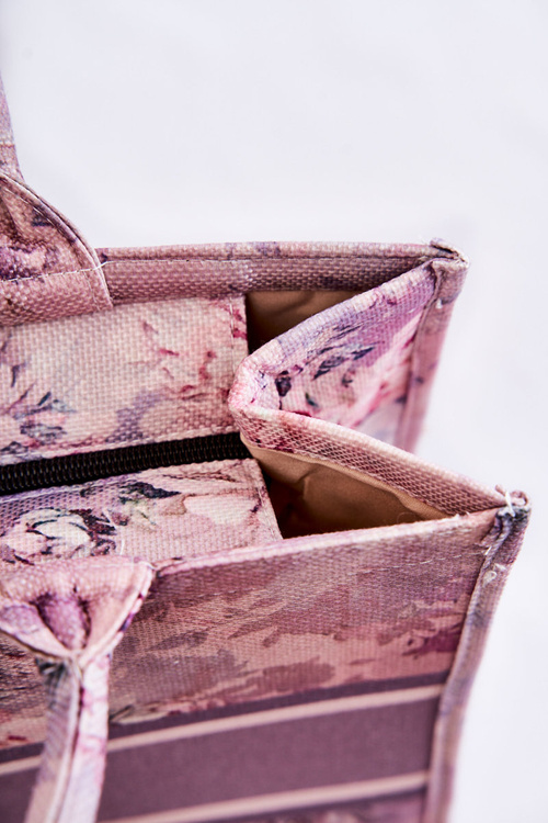 Duża Klasyczna Torebka W Print Różowo-Fioletowa Micola