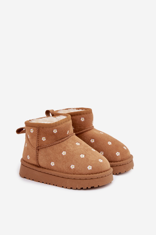 Śniegowce Dziecięce Ozdobione Kwiatuszkami Camel Gracina