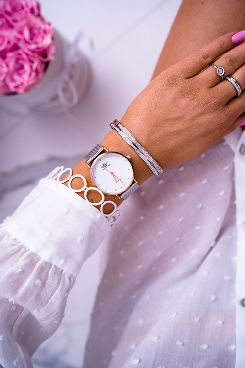 Damski Zegarek Michael John Srebrny Dimaha