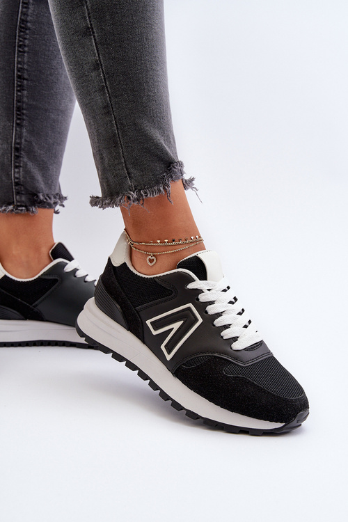 Damskie Sneakersy Buty Sportowe Czarne Daisee