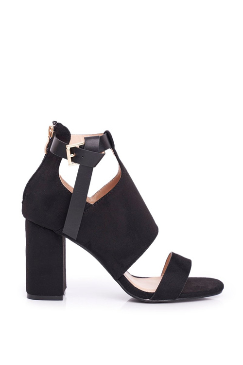 Sandały Na Słupku Z Cholewką Vinceza 20-17054 Czarne