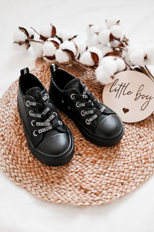 Dziecięce Skórzane Trampki BIG STAR KK374061 Czarne