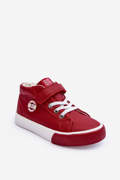 Skórzane Dziecięce Trampki Big Star EE374004 Czerwone 
