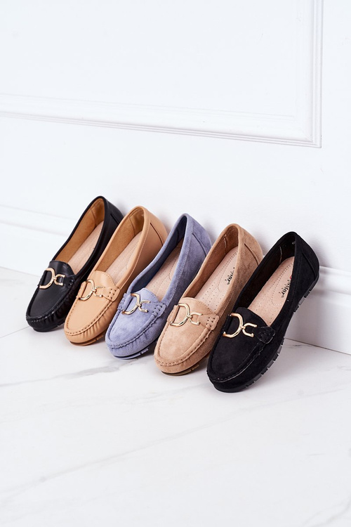 Damskie Zamszowe Mokasyny Jasny Brąz Downtown