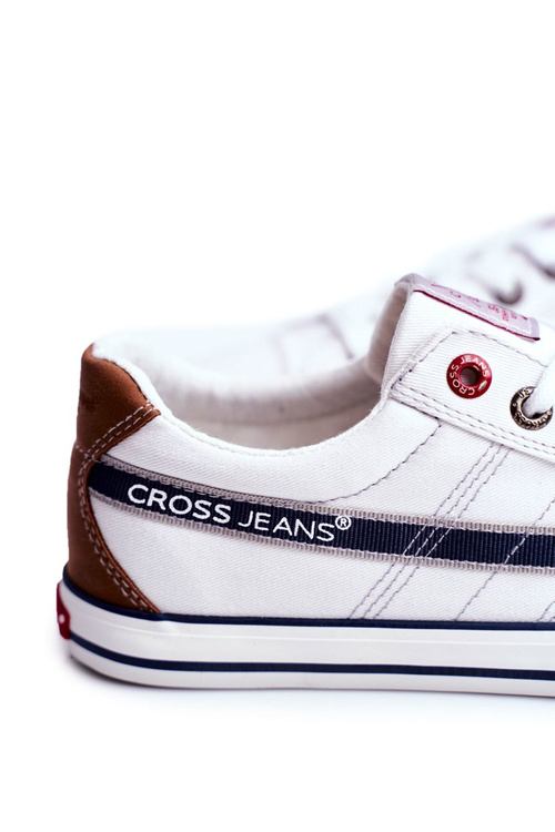 Trampki Męskie Cross Jeans Białe FF1R4042C
