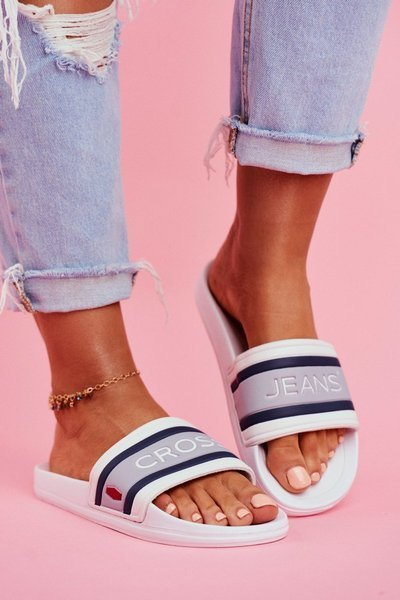 Klapki Damskie Cross Jeans Białe FF2R4158C