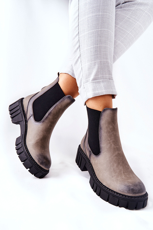 Botki Workery Trapery Ocieplane Sergio Leone TR761 Szare