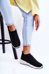 Damskie Wsuwane Buty Sportowe Z Cyrkoniami Czarne Calsey
