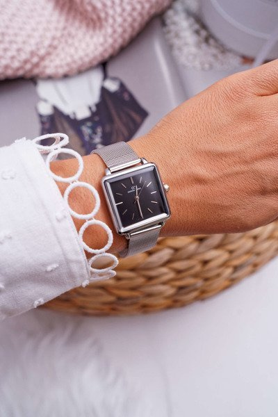 Damski Zegarek Giorgio & Dario Srebrny Czarna Tarcza Fanne