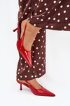 Lakierowane Czółenka Na Szpilce Z Odkrytą Piętą Czerwone Talira