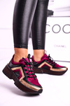Damskie Półbuty Sneakersy Maciejka Skórzane Bordowe 04731-23