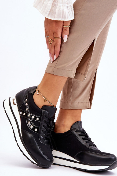 Buty Sportowe Z Ćwiekami Czarne Adley