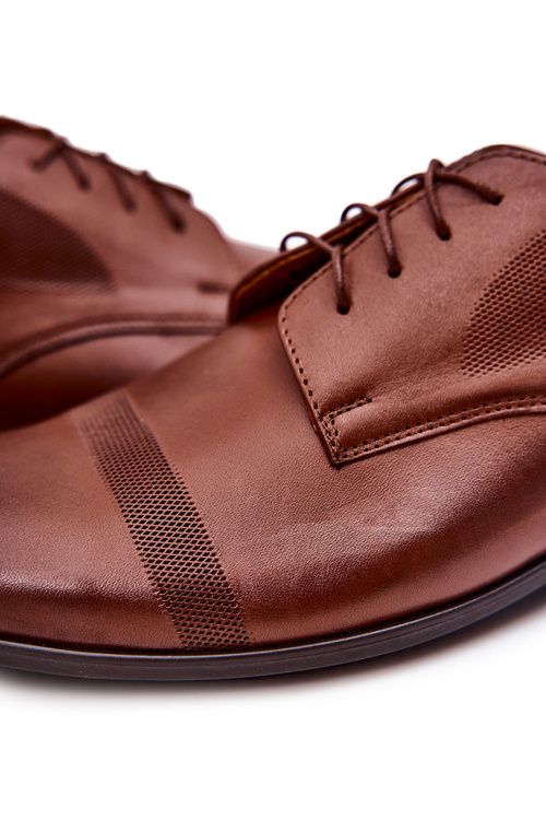 Męskie Skórzane Półbuty Bednarek 804 Brązowe