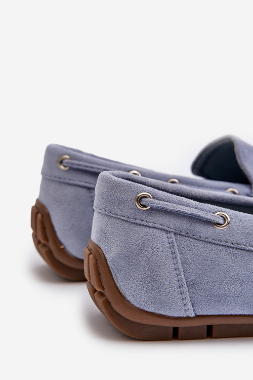 Męskie Zamszowe Wsuwane Mokasyny Błękitne Rayan