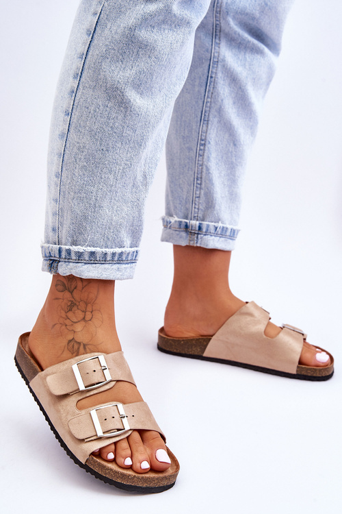 Damskie Klapki Wsuwane Beżowe Destino