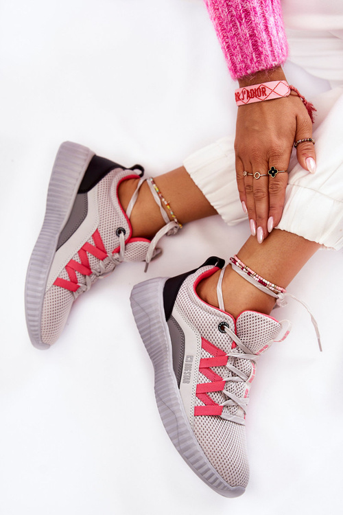 Damskie Buty Sportowe Sneakersy Big Star KK274060 Szare