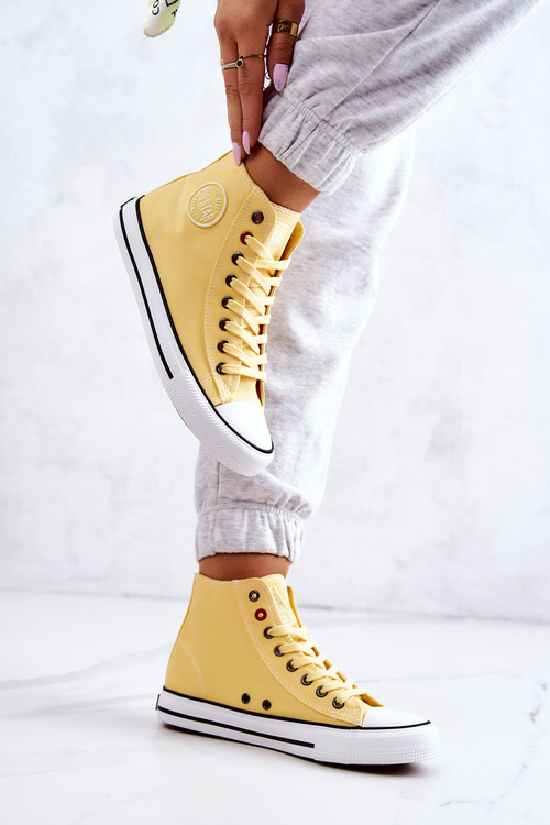 Damskie Wysokie Trampki Big Star JJ274207 Żółte