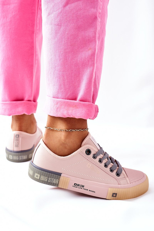 Damskie Skórzane Trampki BIG STAR II274133 Różowe