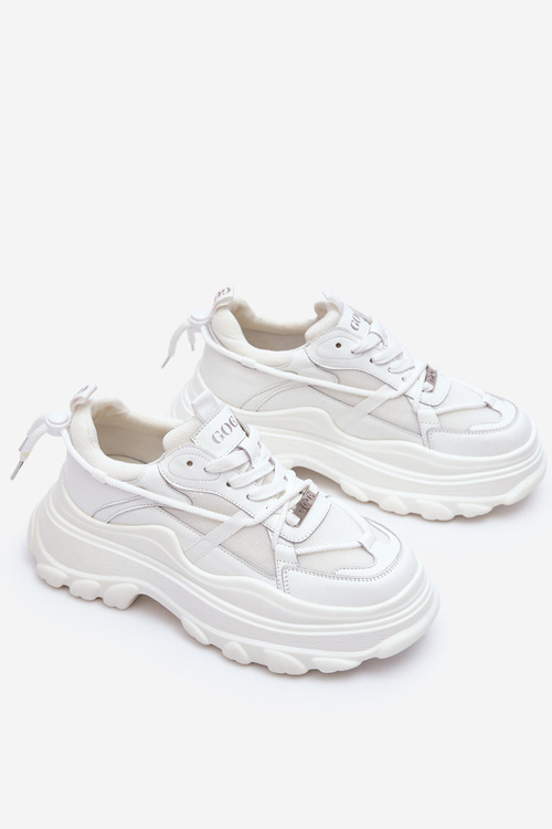 Buty Sportowe Na Masywnej Platformie GOE LL2N4029 Białe