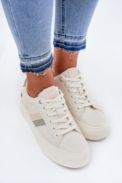 Sneakersy Damskie LEE LAYLA WOMEN LOW 50251003 Zgaszona Biel