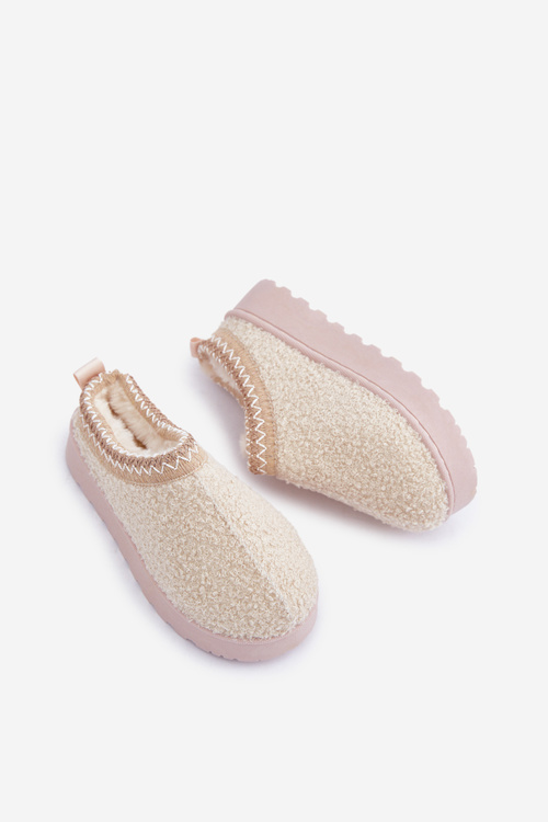 Śniegowce Dziecięce Z Futerkiem Typu Baranek Jasnobeżowe Selathiel