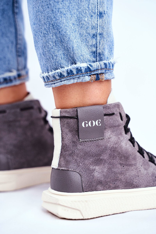 Damskie Sportowe Skórzane Obuwie GOE Szare GG2N3049