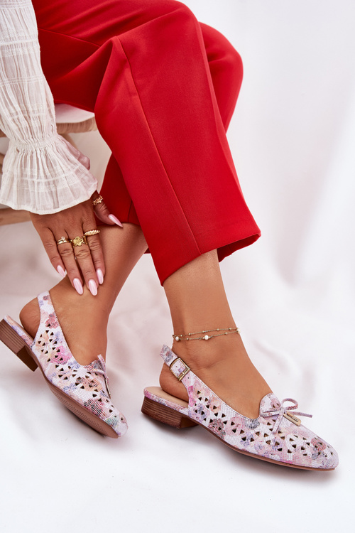 Ażurowe Baleriny Z Odkrytą Piętą Multikolor Navinnia