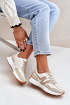 Buty Sportowe Sneakersy Damskie Beżowe Britma