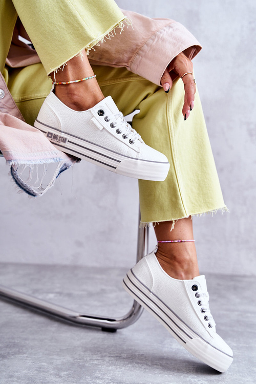 Niskie Damskie Trampki Big Star KK274014 Białe