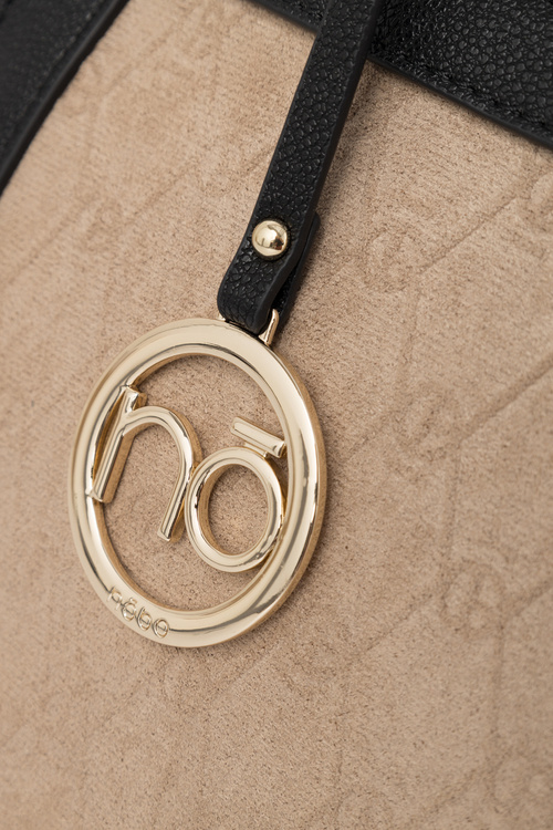 Duża Klasyczna Torebka Nobo R1710-C015 Beżowo-Czarna