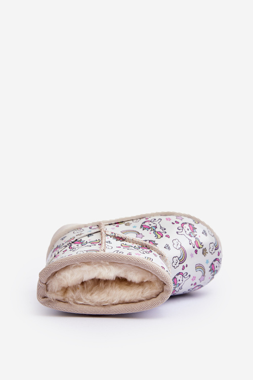 Botki Śniegowce Dziecięce Wzorzyste Beżowe Elenet