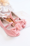 Dziecięce Lakierowane Balerinki Z Kokardą Różowe Zolly