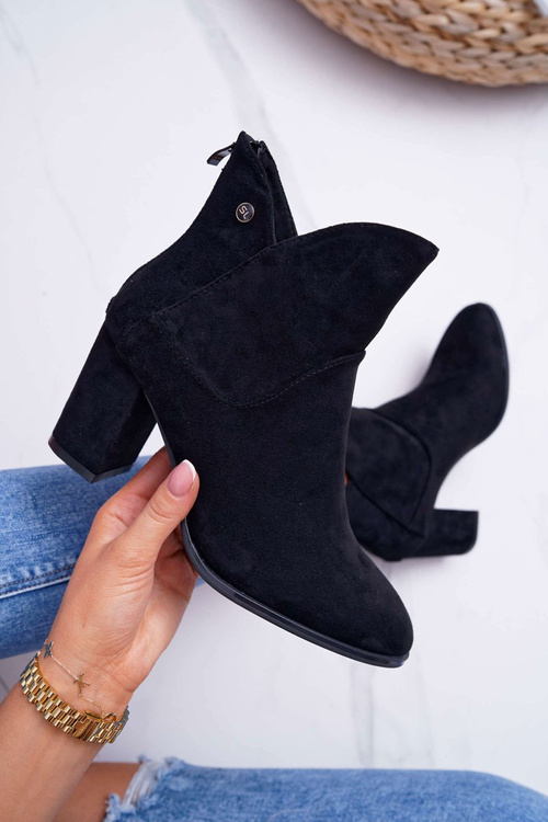 Botki Damskie Na Obcasie Sergio Leone Czarne BT525