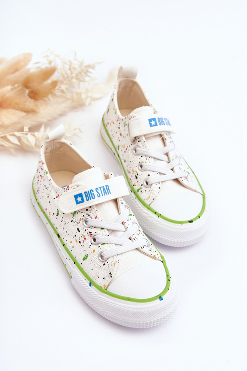 Dziecięce Trampki Na Rzep Big Star LL374062 Białe