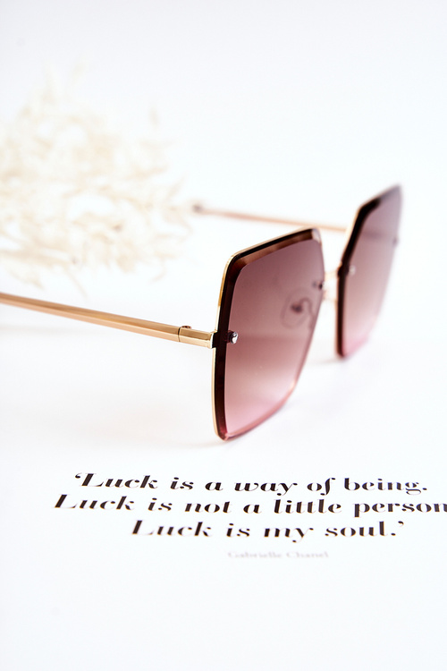 Duże Okulary Przeciwsłoneczne Kwadratowe V180005 Zielono-Różowe