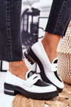 Damskie Półbuty Loafers Skórzane Białe Visconi 3136042