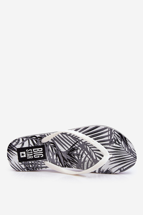 Damskie Modne Klapki Japonki Big Star LL274818 Białe