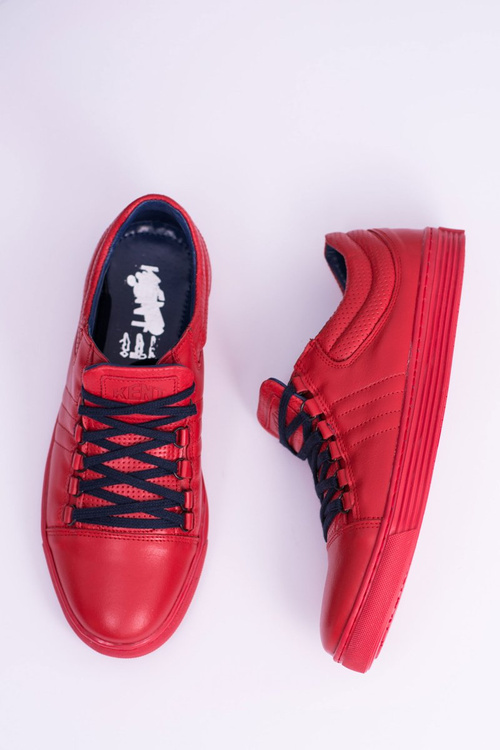 Męskie Skórzane Tenisówki Czerwone Elon