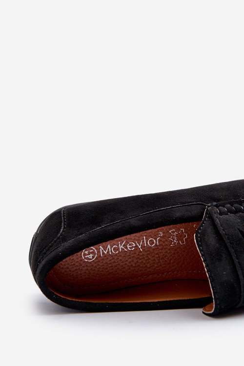 Mokasyny Męskie Eko Zamszowe Czarne Nedlin