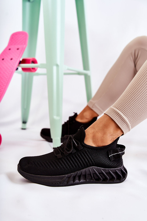 Damskie Sportowe Buty Materiałowe Czarne Lenney
